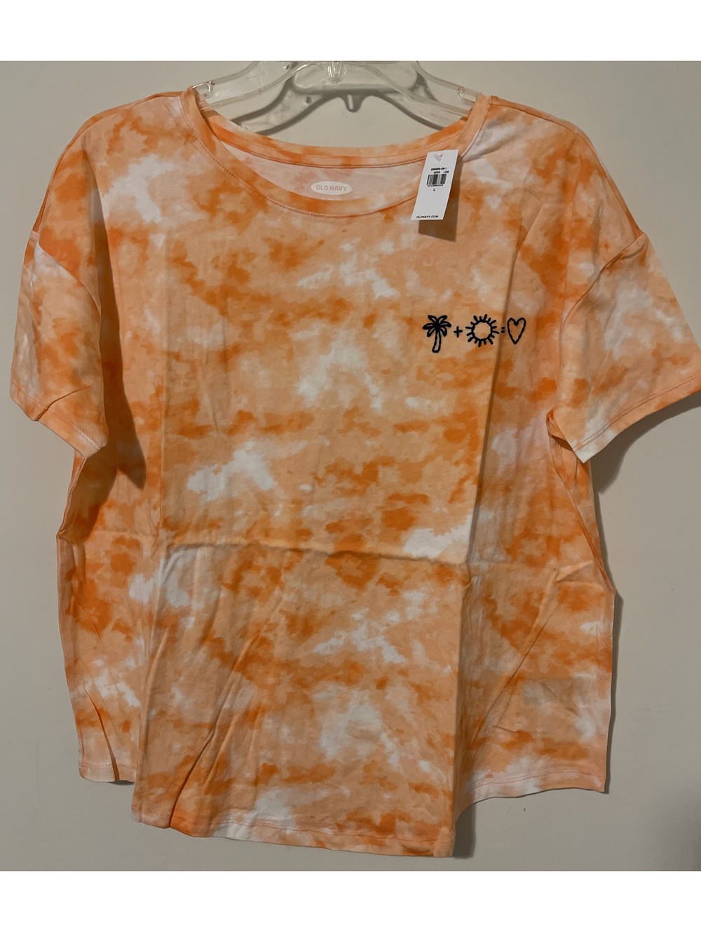 Old Navy Womens Large Orange Tie Dye Short Sleeved Tshirt NWT! A4034